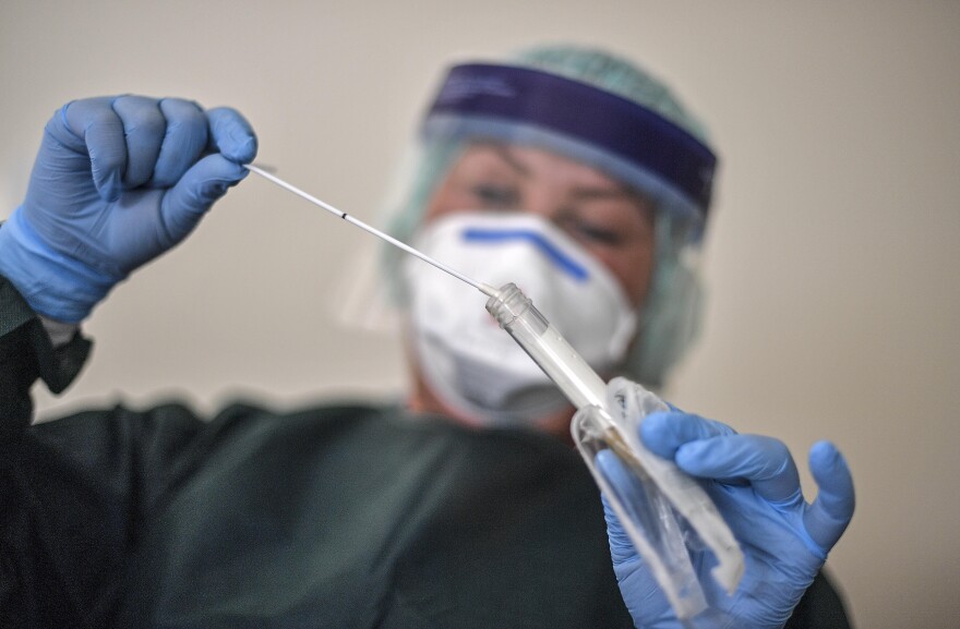 Nurse with a test