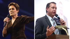 Kari Lake (left) and Jeff DeWit