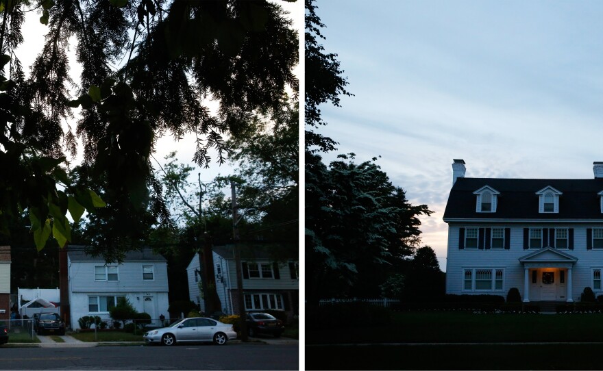 On the left, homes in Hempstead Union Free School District on Long Island, N.Y. On the right, a home in nearby Garden City.