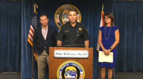 Mayor Lenny Curry, Sheriff Mike Williams, and State Attorney Melissa Nelson at Tuesday's press conference announcing an arrest in Friday's fatal shooting at a Raines HS football game
