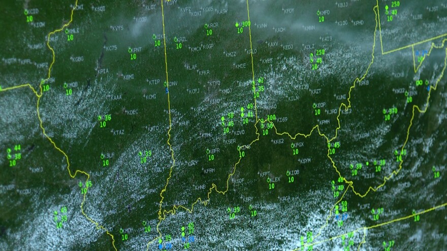 Radar captured inside the NWS office in Indianapolis
