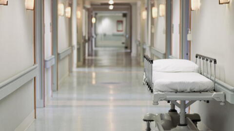 Gurney in hospital hallway