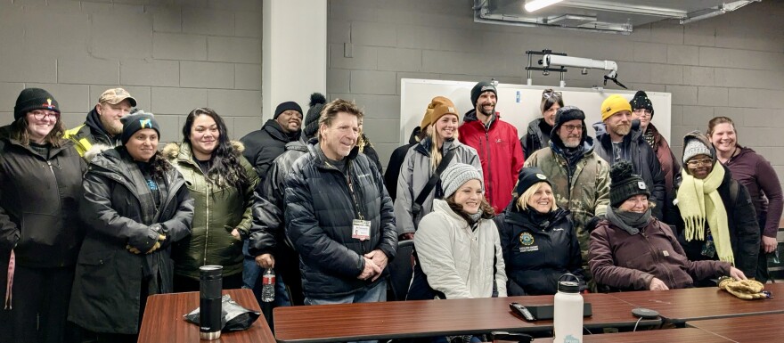 Milwaukee county outreach workers before heading out for the point in time count