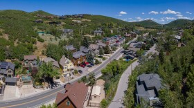 Homes are seen on and above Deer Valley Drive.