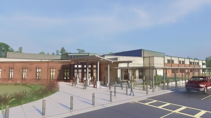 A rendering of the new K-8 school in Pace. Santa Rosa School District celebrated the groundbreaking Monday.