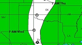 The projected path of the tropical storm.