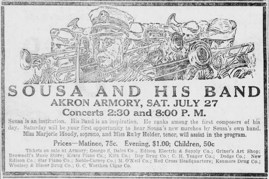 An old newspaper article advertising a concert
