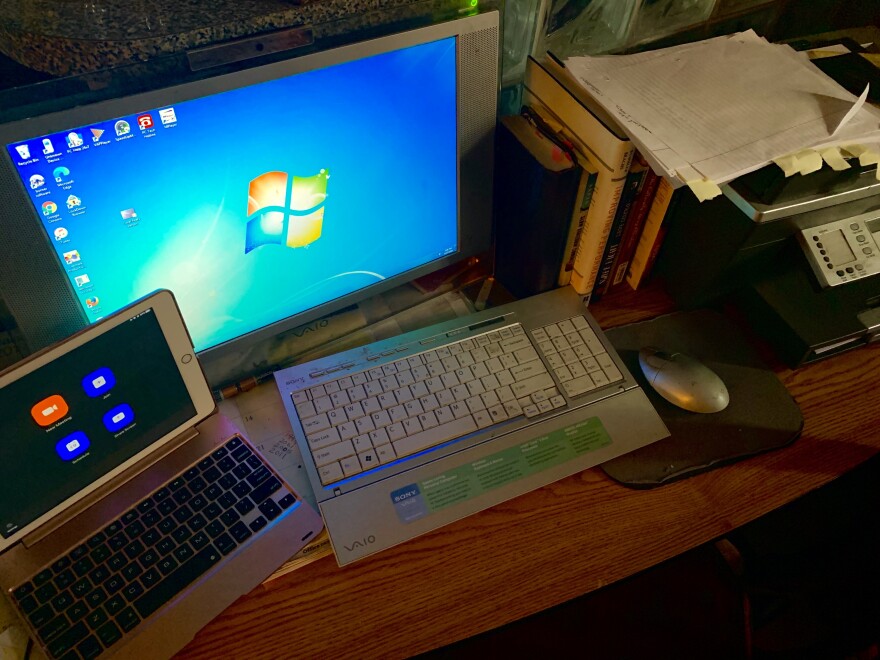 Kaylah McKinney's at-home workspace.