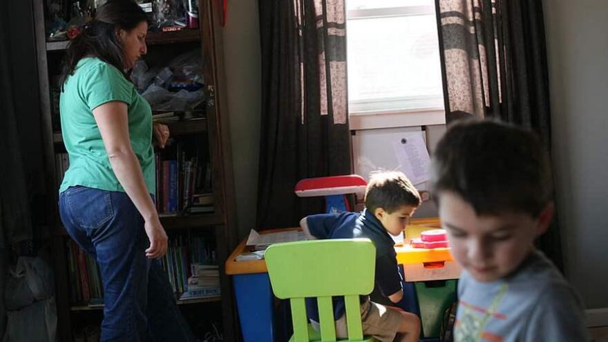 Michelle Suppers at home in Manassas, Va., with her sons, one of whom has attention deficit hyperactivity disorder. States are encouraging parents and doctors to try behavioral therapy for young kids with ADHD.