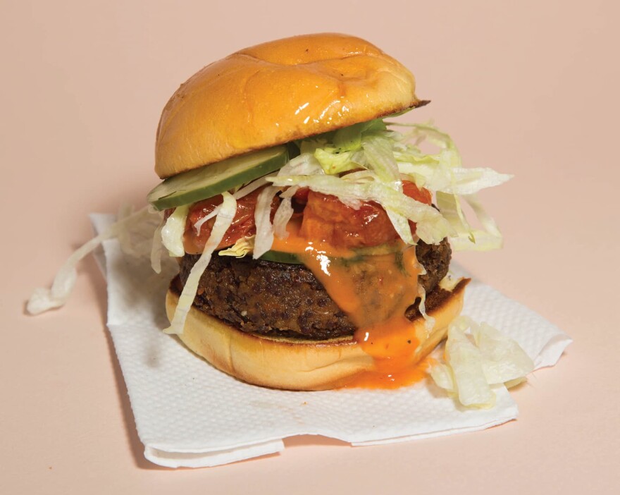 Superiority burger, from "Superiority Burger Cookbook," by Brooks Headley. (Courtesy Sunny Shokrae)