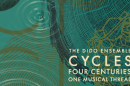 A blue and gold background with text in the lower right corner reading "The Dido Ensemble. Cycles. Four Centuries. One Musical Thread."