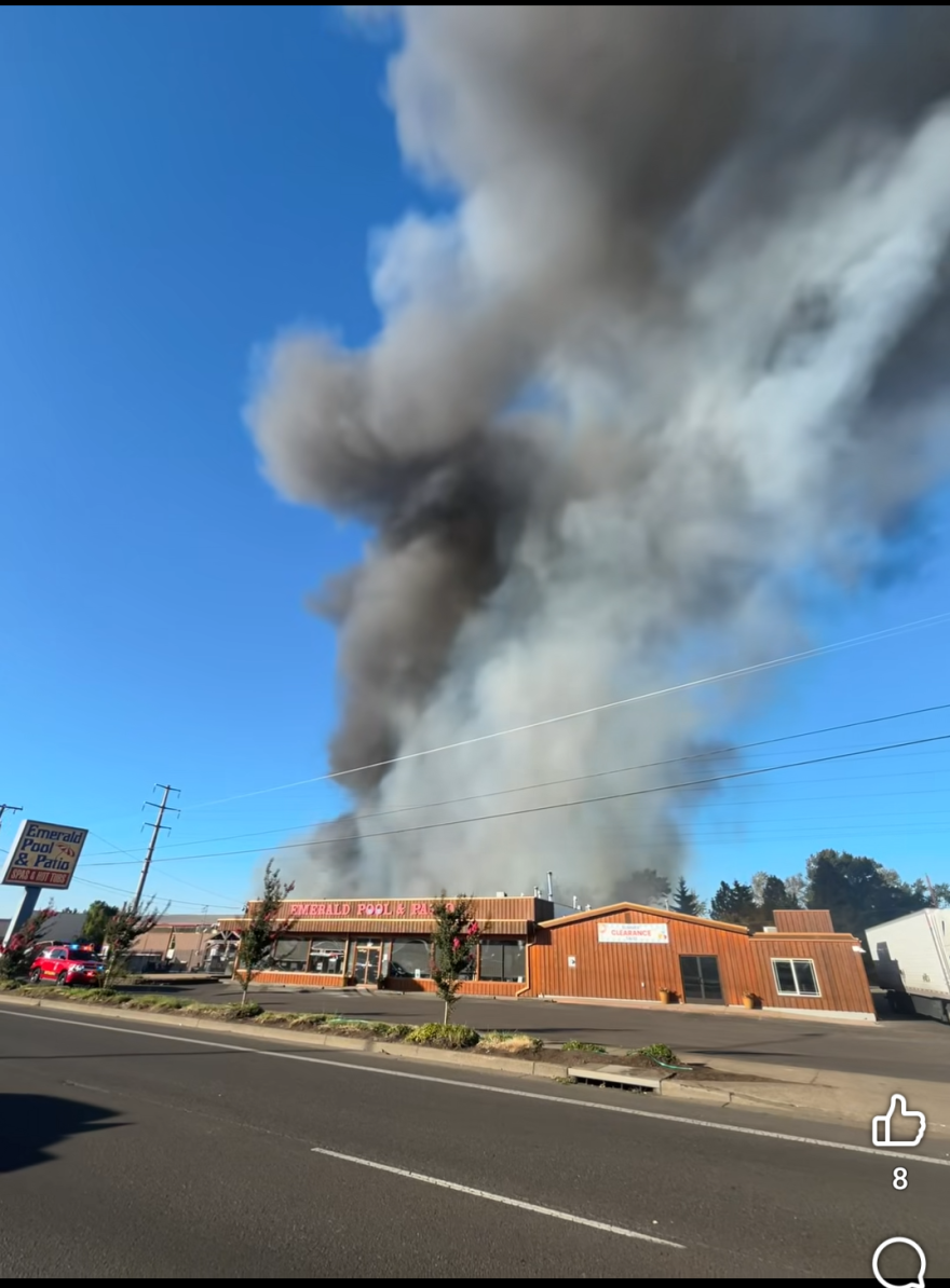 Fire destroyed a vacant West Eugene home and damaged three businesses on Sunday, Aug. 8, 2026