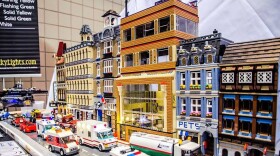 A main street scene made of LEGOs