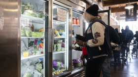 A shopper at Breakthrough’s Fresh Market food pantry in Garfield Park on Nov. 1. That’s the first day SNAP benefits were expected but did not arrive due to the government shutdown.