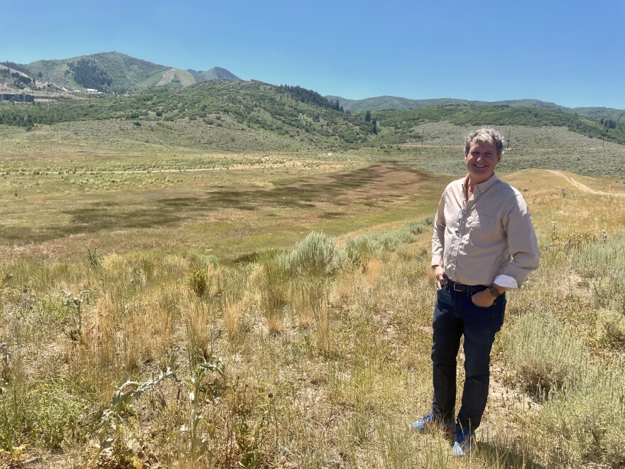 Kimball Art Center Executive Director Aldy Millken on the site of Dakota Pacific's project, which has moved slowly amid legal challenges and resident opposition.