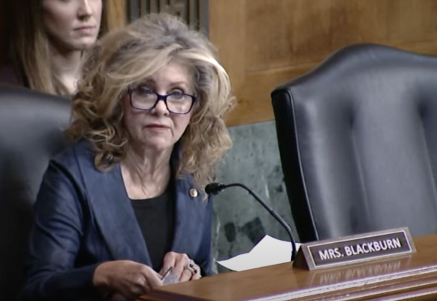 Tennessee Senator Marsha Blackburn asks judicial nominee Andre Mathis about his "rap sheet" consisting of three speeding tickets from more than a decade ago.