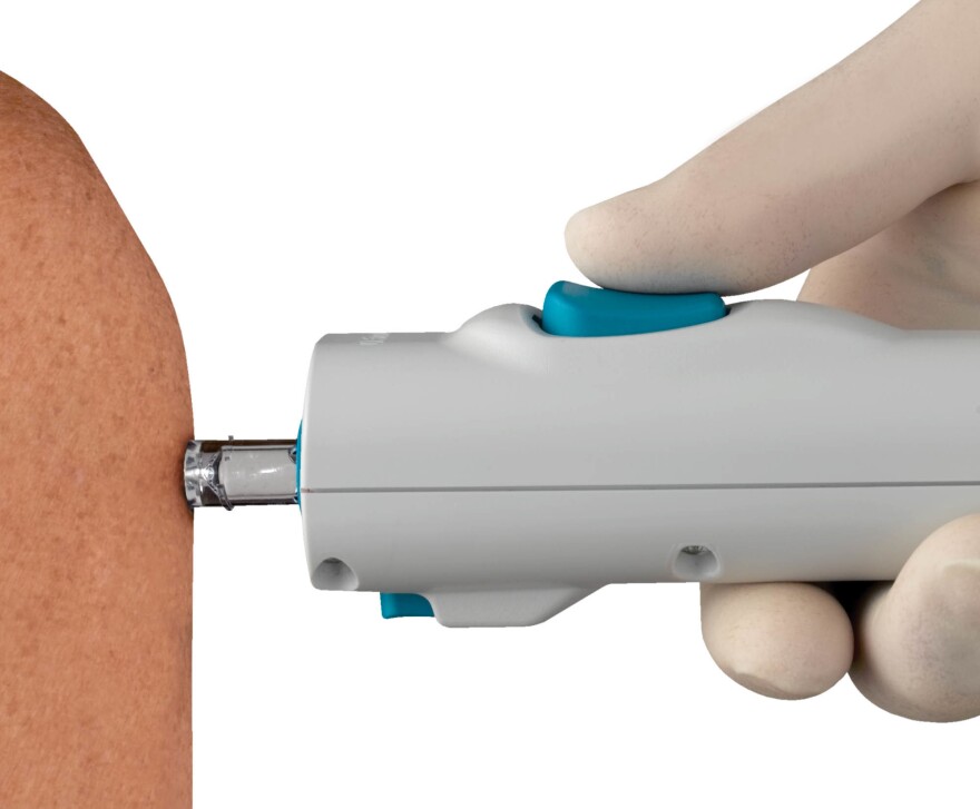 Needle-free jet injectors push a narrow stream of liquid into the skin.