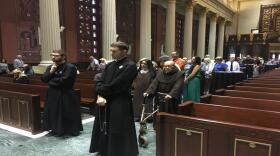 Cincinnati Catholics, seen here at St. Peter in Chains in 2018, now have to watch mass online because of the coronavirus.