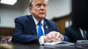 Former President Donald Trump appears at Manhattan criminal court during jury selection in New York, Thursday, April 18, 2024. (Jabin Botsford/The Washington Post via AP, Pool)