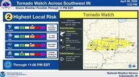 The storms will be capable of producing damaging straight line winds, large hail and isolated tornadoes.