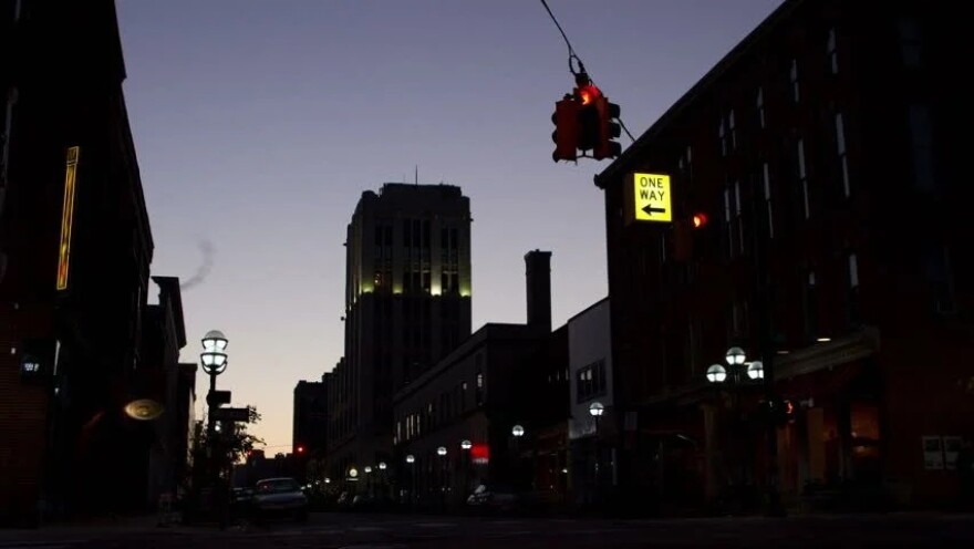 Ann Arbor at night.