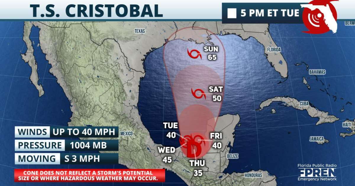 Tropical Storm Cristobal Forms in Southern Gulf, Sets New Record