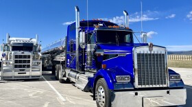  A truck parks at a newly unveiled lot near Laramie, Wyo. 