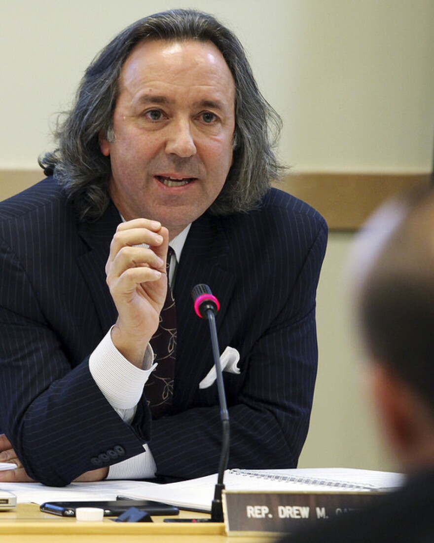 State Rep. Drew Gattine, D-Westbrook, asks questions during a Health and Human Services Committee hearing at the State House in Augusta, Maine. On Thursday, Aug 25, 2016.