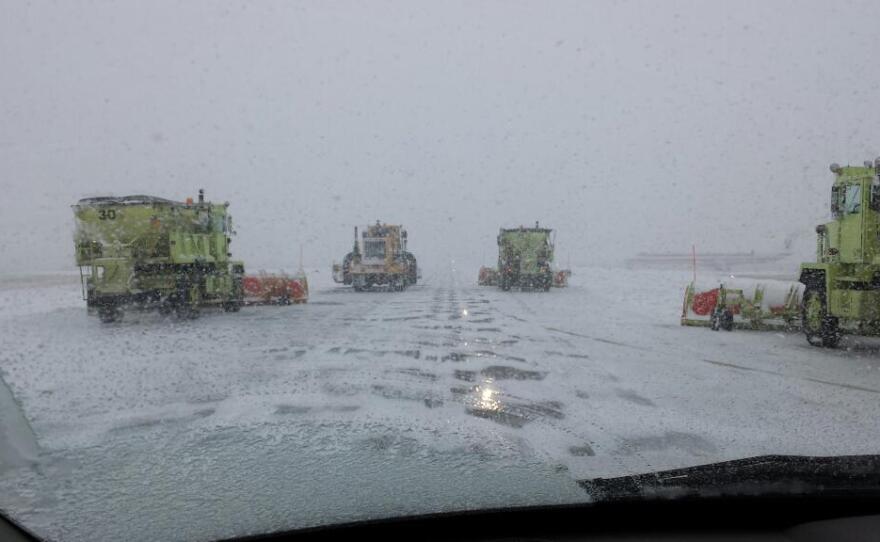 Crews at work at Piedmont Triad International Airport (GSO) (2/12/14)
