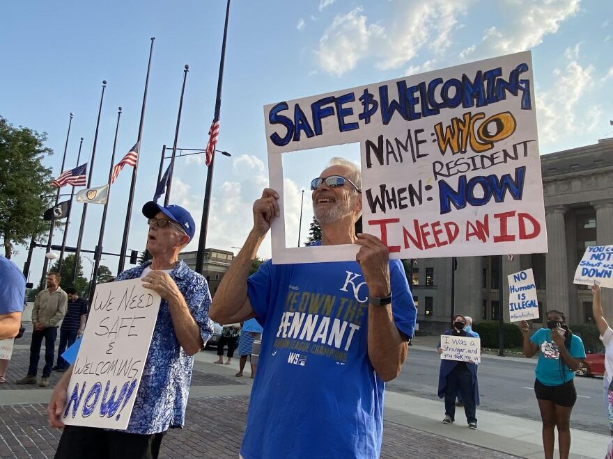 David Johnson, 64, at a rally in July 2021 calling on the UG Board of Commissioners to hold a special hearing with public testimony on the "Safe and Welcoming Act."