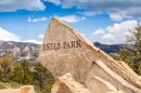 Estes Park sign welcoming to this beautiful town
