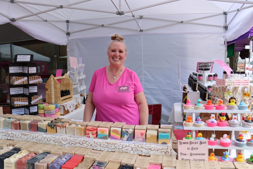 Ceara Hunt sells skincare and body products as part of her Postage Stamp Soap Company business.