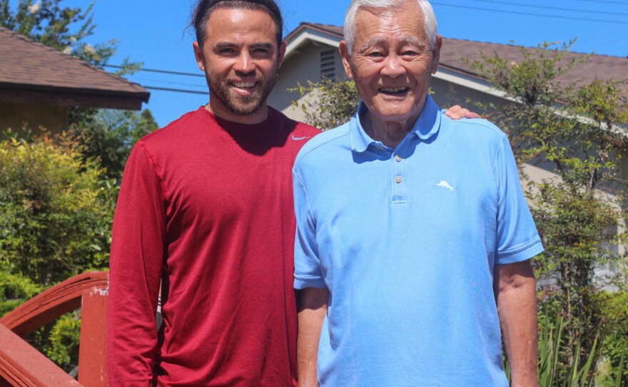 Shig Yabu, with his grandson Evan Yabu, at their StoryCorps recording in Camarillo, Calif., in September 2019.