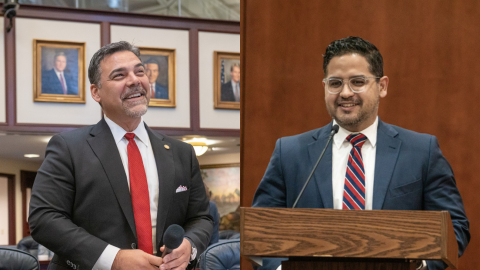 Florida House Republicans Alex Rizo (left) and David Borrero (right) are seeking to replace Bryan Avila from the state Senate.