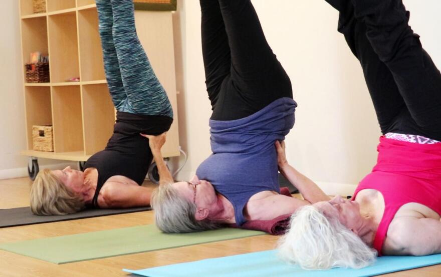 A yoga class at Desert Song Healing Arts Center.