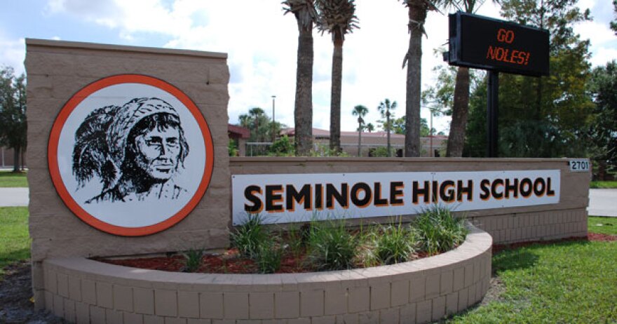 File photo of Seminole High School. The majority of books banned were pulled from Seminole's public schools not because parents in the district had complained but because other school districts in Central Florida had taken issue with them.