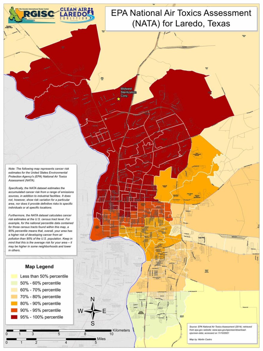 EPA National Air Toxics Assessment (2014); retrieved from epa.gov website: www.epa.gov/ejscreen/download-ejscreen-data; accessed on 11/10/2021.