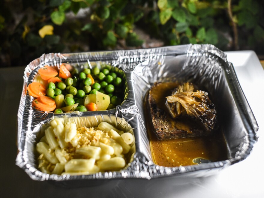 Chef Michael Anthony's TV dinner for the MOFAD Spring Benefit Dinner on May 7.