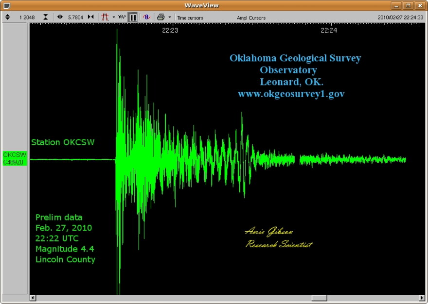 Image from monitor at Leonard, OK