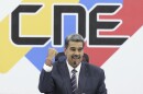 Poll Piracy: Then Venezuelan President Nicolas Maduro celebrating his allegedly fraudulent re-election victory at the National Electoral Council (CNE) offices in Caracas, Venezuela, on July 29, 2024. Most international observers concluded he lost by a landslide to the democratic opposition candidate, Edmundo Gonzalez, but stole the election anyway.