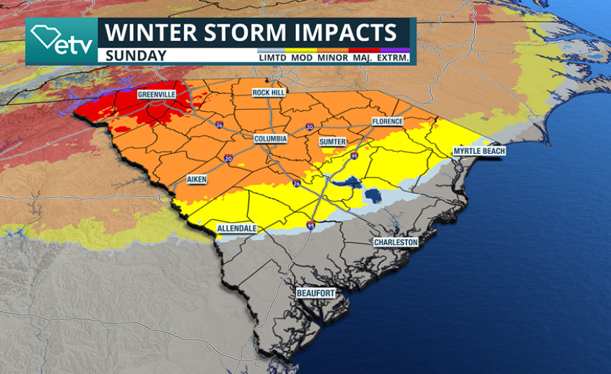 Winter Storm Impact map graphic
