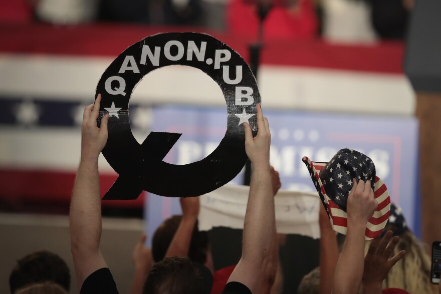 Guests cheer for President Trump as he speaks at a rally to show support for Ohio Republican congressional candidate Troy Balderson on Aug. 4, 2018 in Lewis Center, Ohio. (Scott Olson/Getty Images)