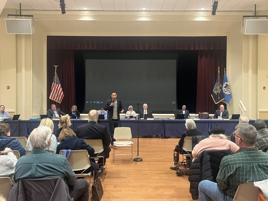 Jason Golub speaking to city residents