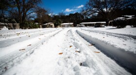 Ice and snow accumulate in the Travis Heights neighborhood of South Austin during a winter storm on Feb. 15.