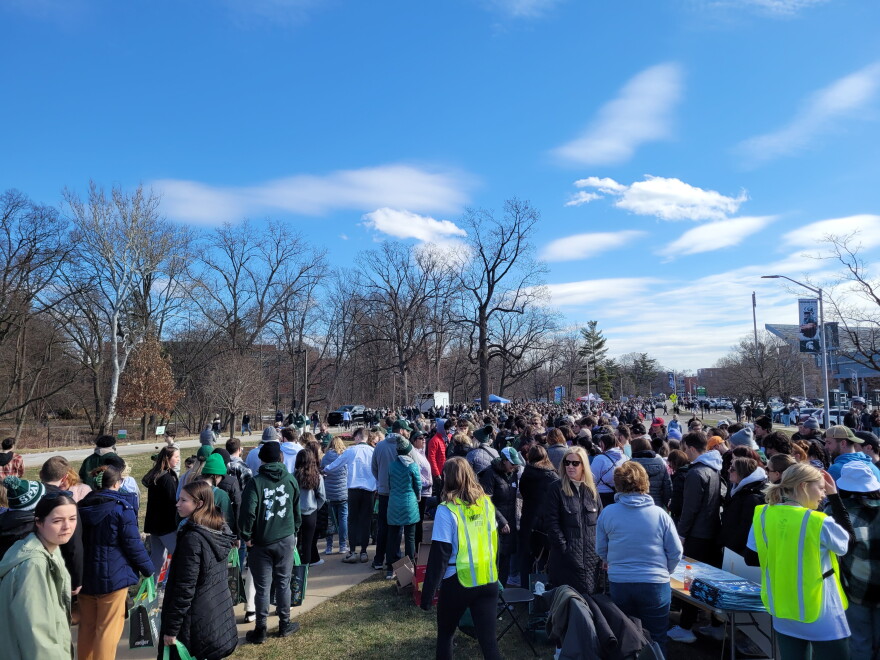 Crowds of people at the Spartan Sunday event