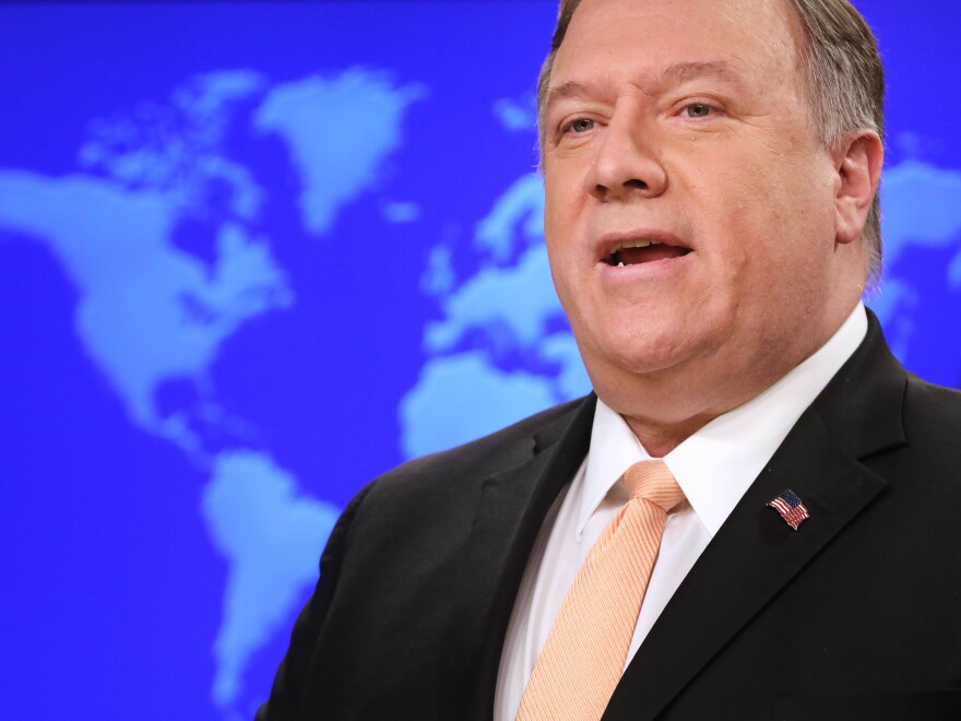 U.S. Secretary of State Mike Pompeo, pictured in March, said he plans to tell his Russian counterpart, Foreign Minister Sergey Lavrov, that Moscow must stop meddling in the Venezuelan crisis.