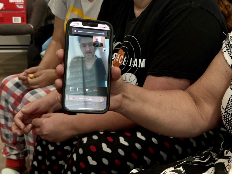 Williams Javier Toro Enamorado speaks to a reporter through a video call from the ICE detention facility in Folkston, Georgia on Sunday, Nov. 23, 2025.