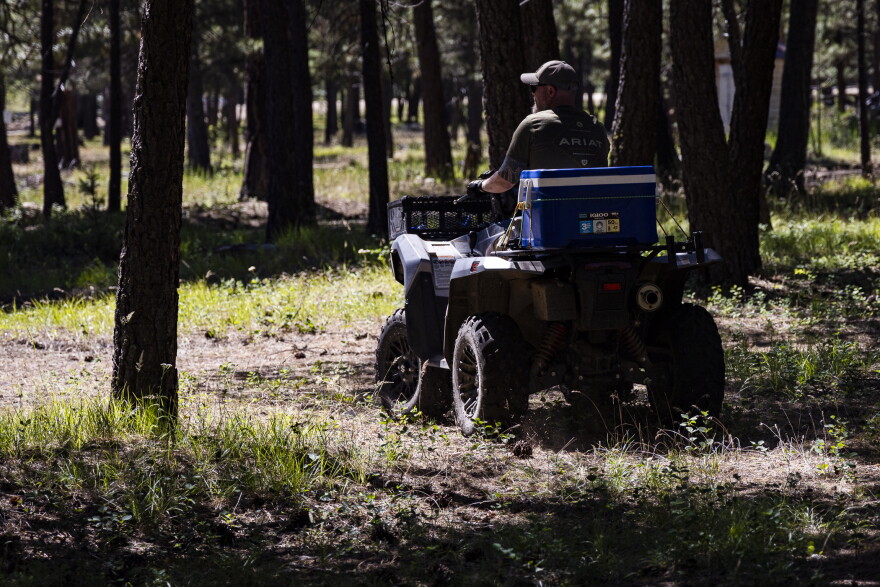 The golf is hard at Yellow Pine, but during tournaments beer is delivered via ATV