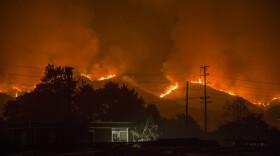 The growing Thomas Fire advances toward Santa Barbara County seaside communities on Dec. 10, 2017 in Carpinteria, Calif.
(David McNew/Getty Images)