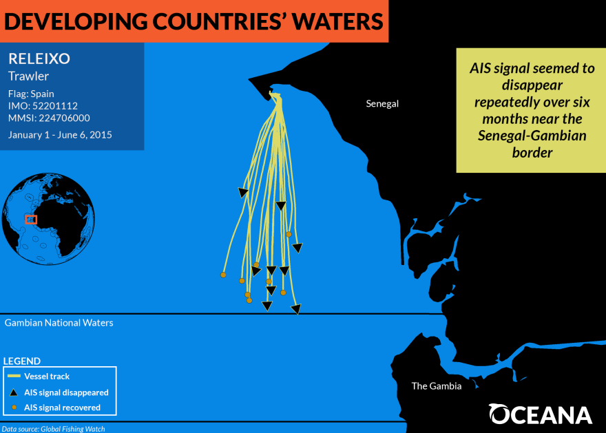 AIS track of Releixo.